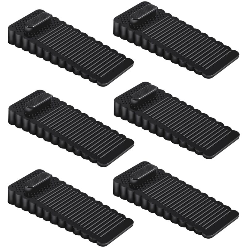 Cale Porte Pvc 6 Stück, Höhenverstellbarer Und Stapelbarer Türstopper Für Boden, Türstopper Für Türen Und Böden Aus Verschiedenen Materialien - Schwarz