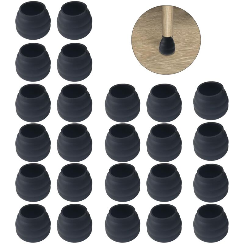 2er-pack Silikon-stuhlbeinschoner, Rund 30-42 Mm, Bodenschoner Für Stühle, Kratzfest Und Geräuschreduzierend, Für Holz- Und Fliesenböden, Schwarz