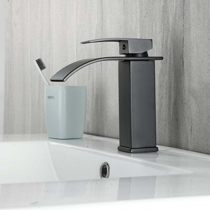 Moderne Schwarze Kaskaden-waschbeckenarmatur. 20 Stück Badezimmer-waschbecken-mischbatterie. Kaskadenarmatur Mit 2 Langen Schläuchen. 3/8 Zoll