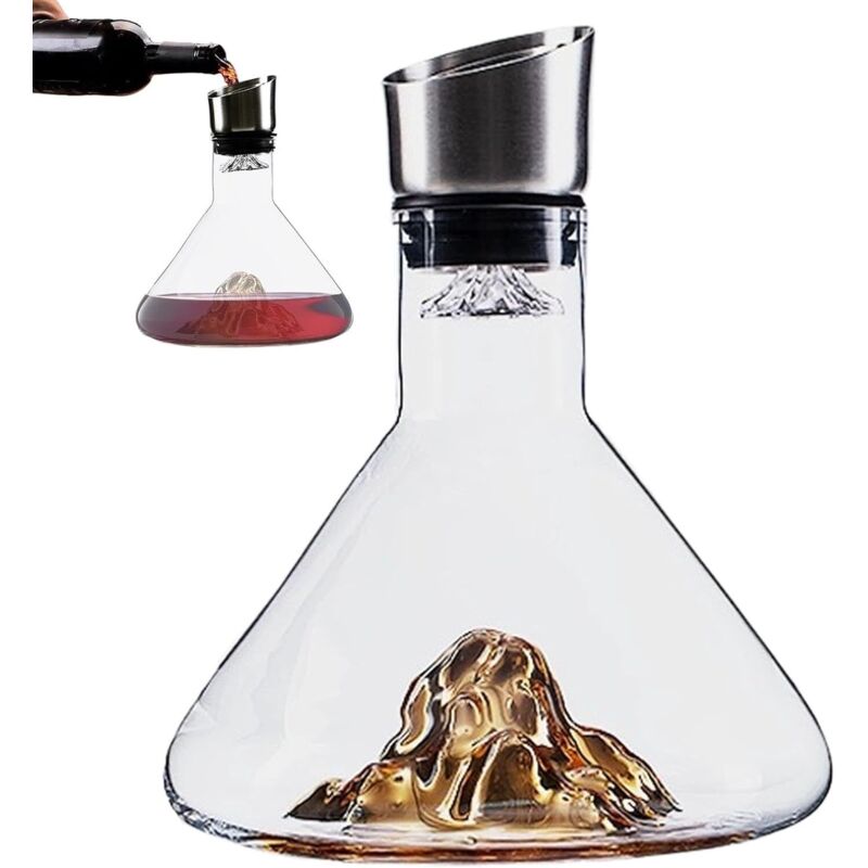 Decanteur Weinbelüfter Mit Filter, 1500 Ml Karaffe Für Rotwein Aus Transparentem Glas Mit Deckel, Rotweinkaraffe Mit Integriertem Belüfter