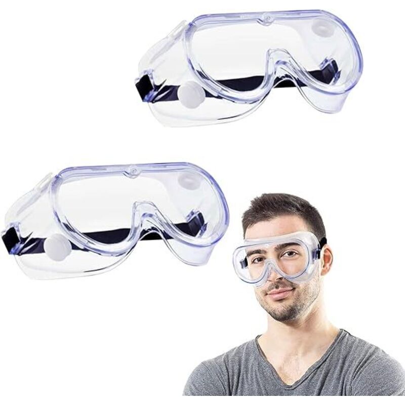 Sicherheitsbrille, 2 Paar Transparente Schutzbrillen, Beschlagfreie Brille, Seitenschutz-schutzbrille, Arbeitsschutzbrille Für Heimwerken Und Arbeiten