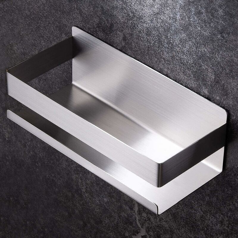 Badezimmerregal Edelstahl-aufbewahrungsregal Wandmontiertes Perforiertes Badezimmerregal (silber)