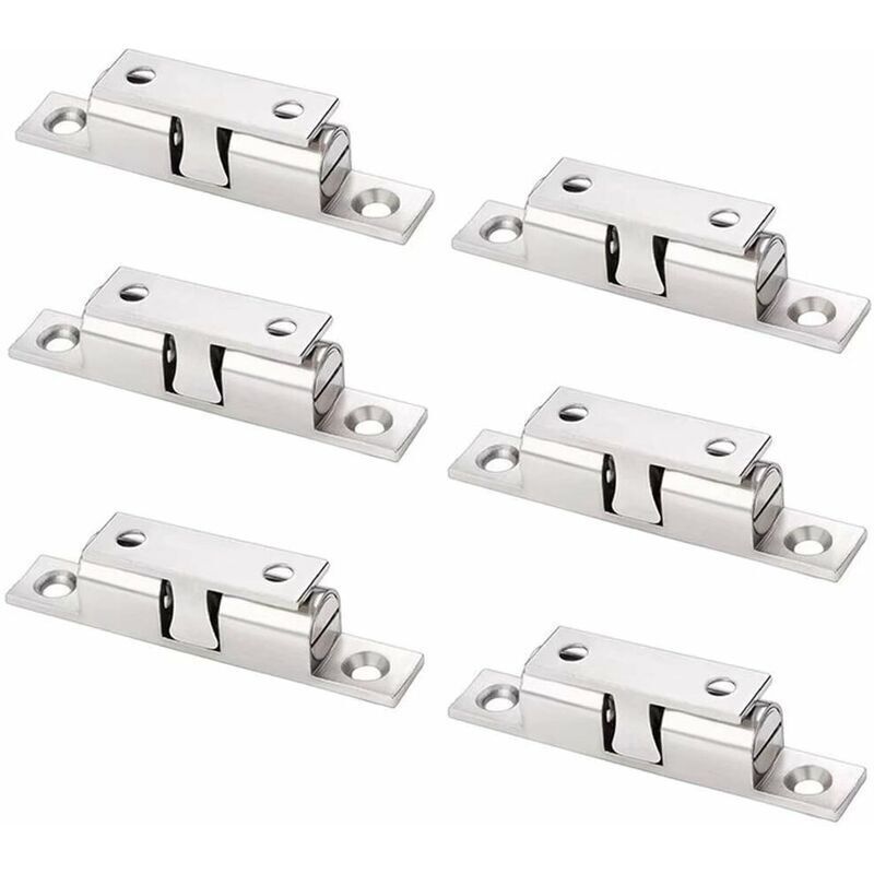 6er Pack Einstellbare Kupfer-magnetverschlüsse Mit Schrauben, Doppelter Kugelriegel Für Schränke, Möbel Und Armaturenschränke (silber)