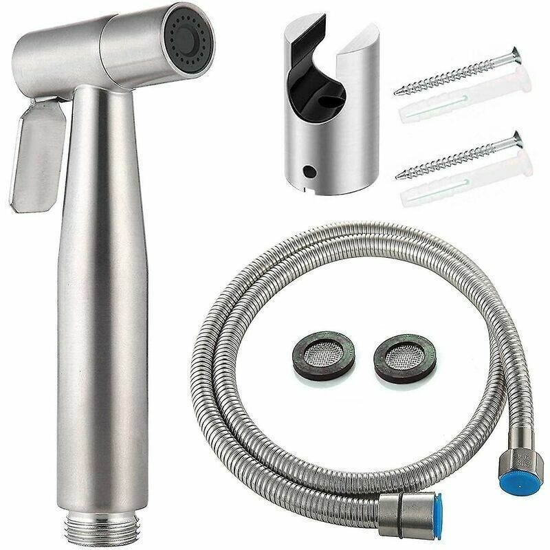 Douchette Für Wasserhahn-bidet – Duschkopf Aus 304 Edelstahl – 120 Cm Schlauch – Wandhalterung Enthalten – 2 Dichtungen Im Lieferumfang