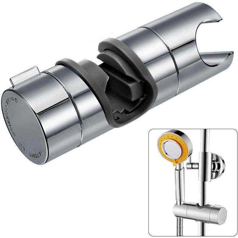 Ersatz-handduschhalter. Duschkopfhalter. Einstellbarer Durchmesser 18-25mm. Chromiertes Abs (silber)