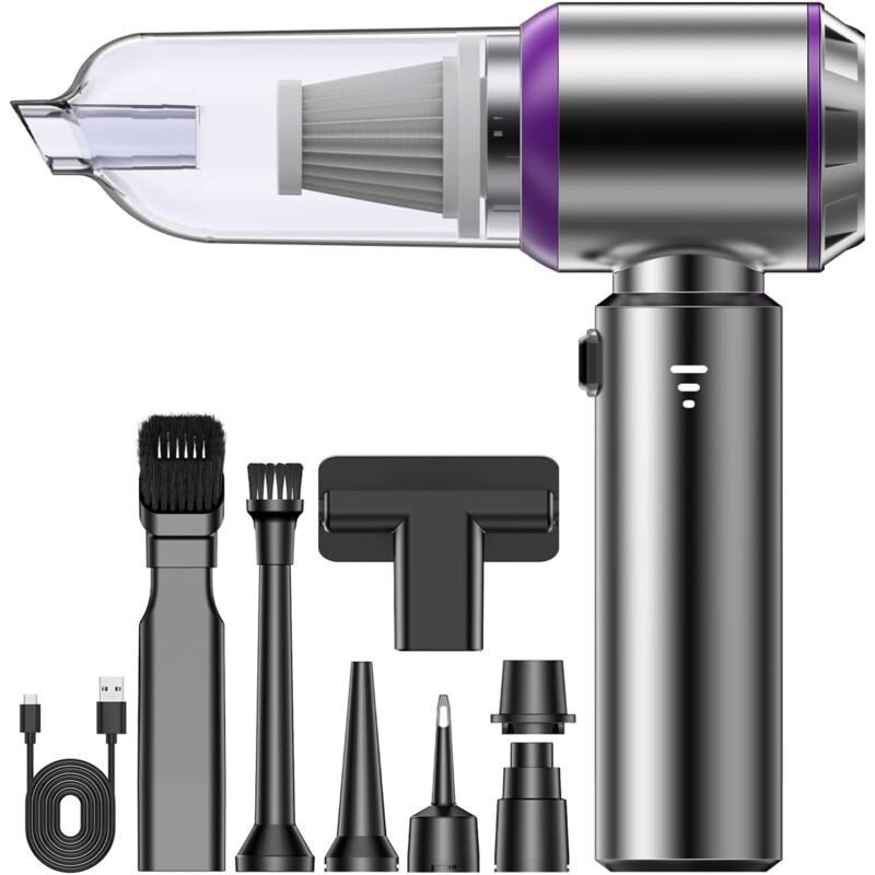 Handstaubsauger, Leistungsstarker Kabelloser Autostaubsauger, 3-in-1 Mini Handstaubsauger Kabellos Mit Bürstenlosem Motor, 3 Saugstufen Für Auto, Haustiere Und Zuhause