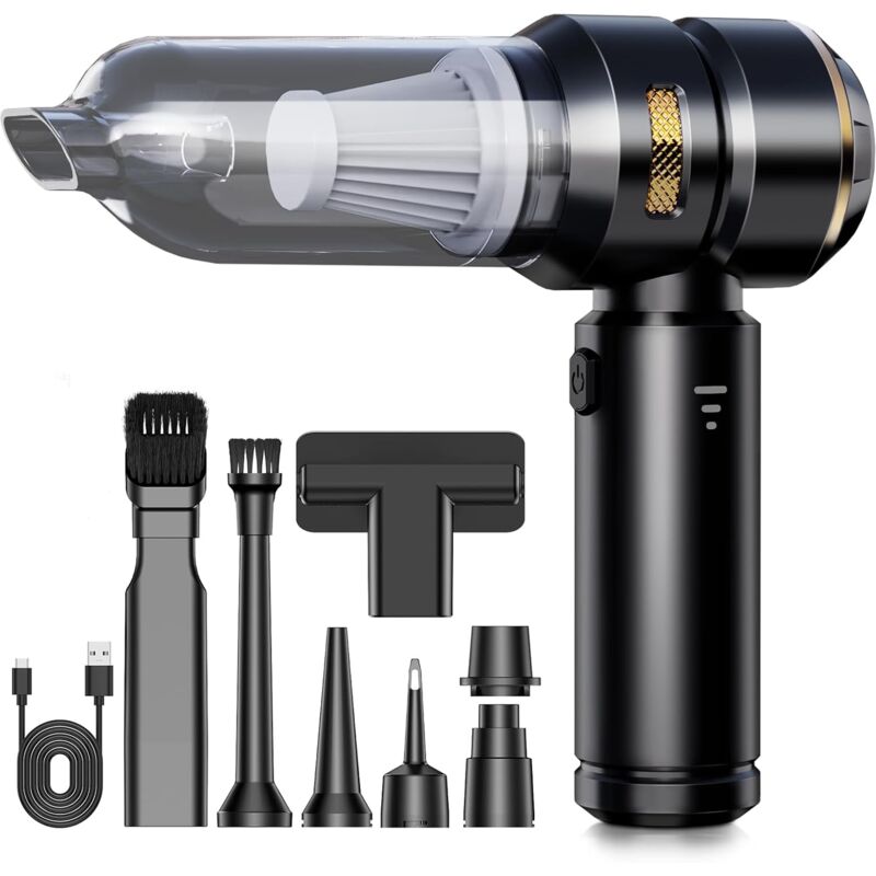 Handstaubsauger, Leistungsstarker Auto-staubsauger, 3-in-1 Mini-kabelloser Staubsauger, 3-stufiger Staubsauger Mit Bürstenlosem Motor Für Tierhaare, Auto Und Zuhause