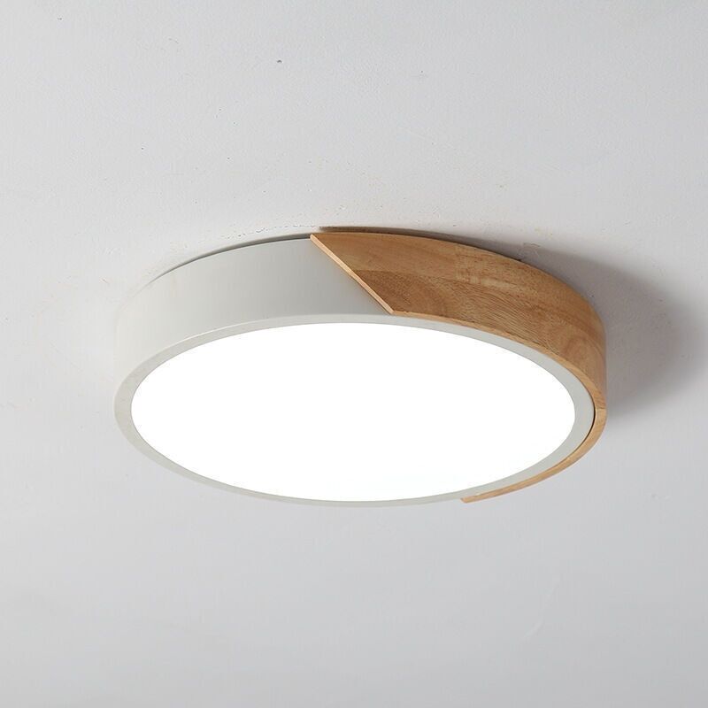 Holz-wandleuchte Deckenleuchte 18w Led-holz-deckenleuchte 4500k Neutralweiß 30x30cm Ultraflache Runde Deckenleuchte 2400lm Moderne Lampe Für Wohnzimmer, Schlafzimmer, Kinderzimmer, Flur