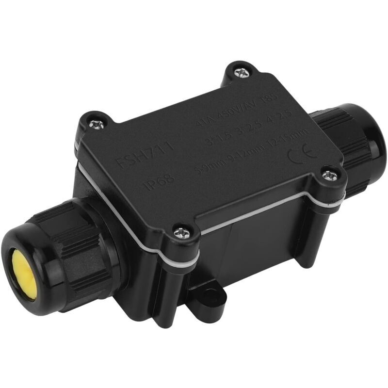 Wasserdichtes Elektrisches Gehäuse Für Den Außenbereich Ip68. 2-wege-abzweigdose. Kabelverbindungsgehäuse, Steckverbinder, Abzweigdose