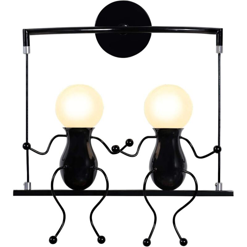 Kreative Humanoide Moderne Wandleuchte, Einfache Wandlampe Im Art-deco-stil, Maximale 60w, E27-fassung Aus Eisen, Für Schlafzimmer, Nachttisch, Flur, Restaurant, Küche [energieeffizienzklasse F]