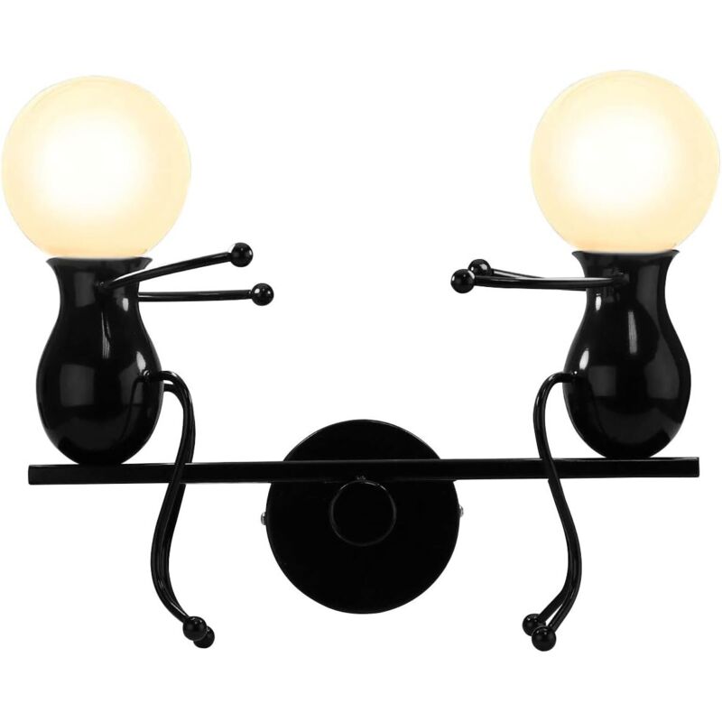 Kreative Humanoide Moderne Wandleuchte, Einfache Wandlampe, Dekorative Kunst-wandlampe, Maximal 60 W, E27-fassung, Eisenhalterung Für Schlafzimmer, Nachttisch, Restaurant, Küche [energieeffizienzklass