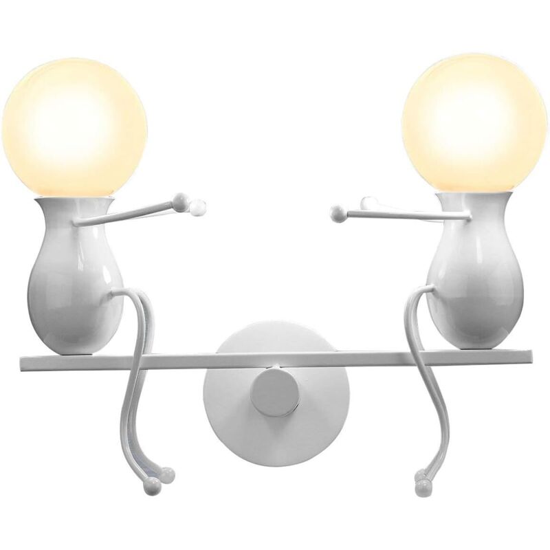 Kreative Humanoide Moderne Wandleuchte, Einfache Wandlampe Im Art-deco-stil, Max. 60 W, E27-fassung, Eisenhalterung Für Schlafzimmer, Nachttisch, Flur, Restaurant, Küche [energieeffizienzklasse F]