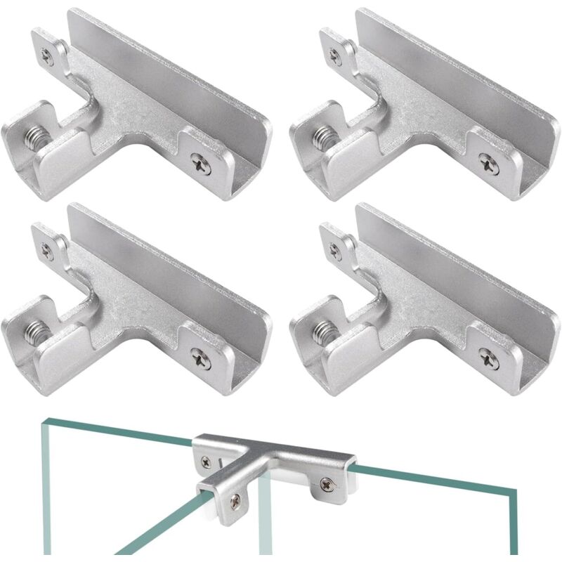 4 Stück 13,5 Mm Glaszange, Glasklemmen Aus Aluminiumlegierung, Verstellbare Klemmhalterungen Für Glas, Glasbefestigungsklemme, Für Glas Mit Einer Dicke Von 11–13 Mm, T-form