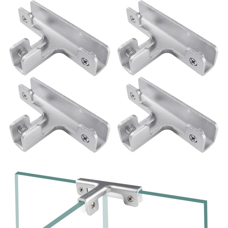 4 Stück 11,5 Mm Glasklemmen, Aluminiumlegierung-glasclips, Verstellbare Halterungen Für Glas, Glasbefestigungsclip, Für Glas Mit Einer Dicke Von 8-10 Mm, T-form