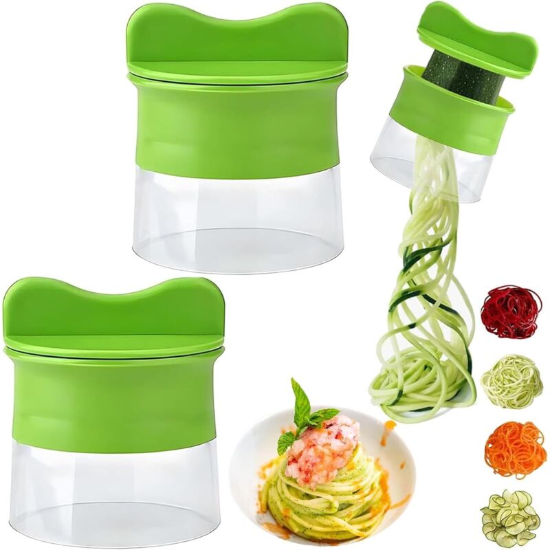 2er-set Spiralschneider Für Gemüse, Nudeln Und Zucchini-spaghetti – Kompakt, Ergonomisch, Zerlegbar Und Einfach Zu Bedienen