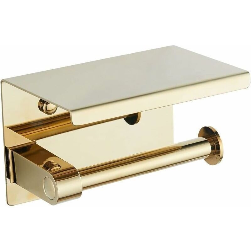Toilettenpapierhalter Oder 304 Edelstahl-toilettenpapierhalter Mit Regal, Wandmontierter Toilettenpapierhalter Für Das Badezimmer (gold)