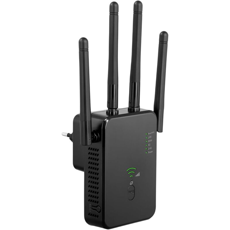 Wlan-repeater, 1200 Mbps Wlan-verstärker, Leistungsstarker Dualbandiger 5 Ghz & 2,4 Ghz Wlan-repeater Mit Wps, Kompatibel Mit Allen Internetboxen, Ethernet-anschluss