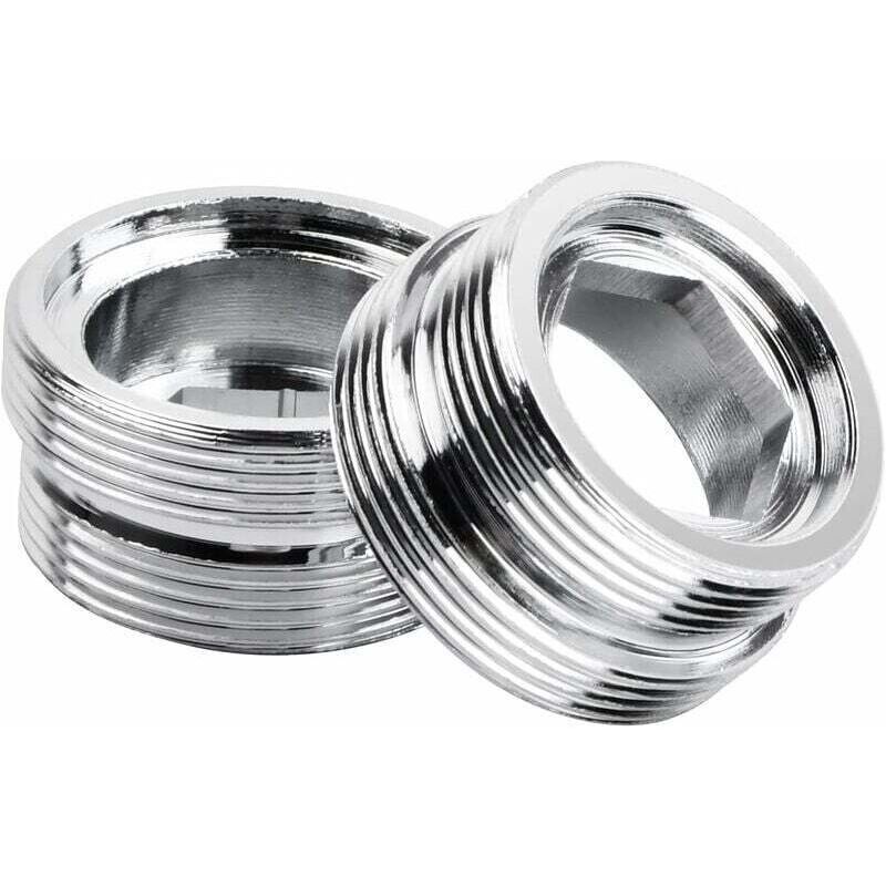 2er-set Männliche Wasserhahnadapter Aus Aluminium – Metallfinish – Rost- Und Korrosionsbeständig – Für Sanitäranschlüsse M20-m22