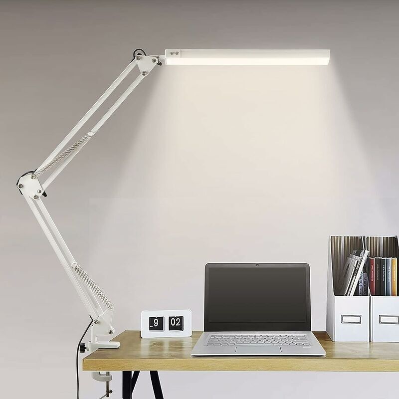 Led-schreibtischlampe. Faltbare Architekten-tischlampe Mit Klemme. 10 Helligkeitsstufen X 3 Farbmodi. Einstellbare Tischlampe. Augenschutz. 5v/2a Ce-netzteil Enthalten