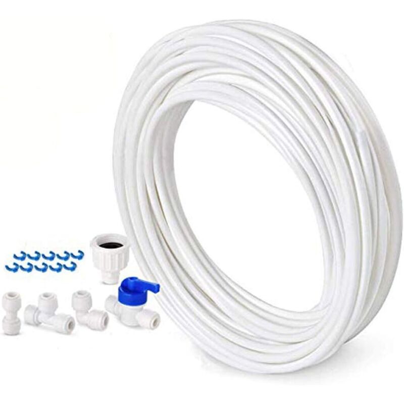 Wasserzufuhrschlauch 10 M – Anschlussset Für Zweitürigen Kühlschrank – 6,3 Mm Durchmesser – Schnellanschlüsse Für Einfache Installation