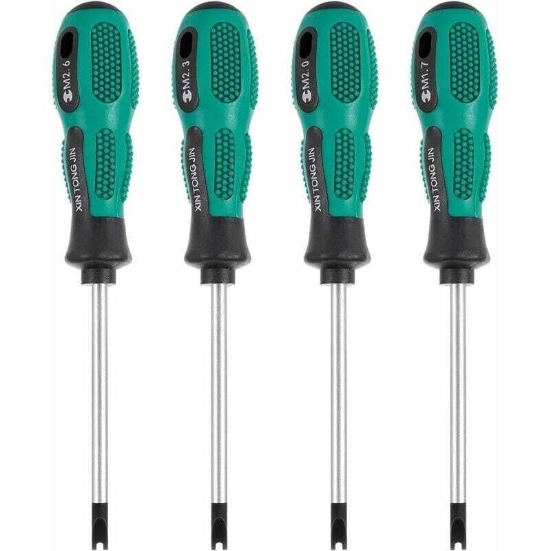 4-teiliges Set Magnetischer U-gabel-schraubendreher – Chrom-vanadium-stahl – Ergonomisches Design Für Komfort – Für Festsitzende Schrauben