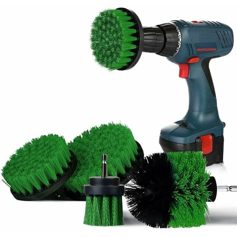 Bohrbürsten-set, 4-teilig. Bürste Für Kabellosen Schrauber 2'' / 3,5'' / 4'' / 5'', Zubehör Für Kabellose Bohrmaschine, Reinigungsbürsten-aufsatz, Bürsten Für Badewanne Und Fliesen