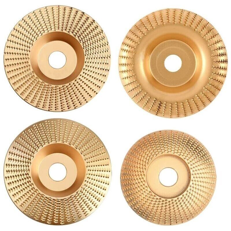 4 Stück Holzscheiben Für Winkelschleifer. Holzschleifscheiben. Wolframkarbid-holzschleifscheiben Zum Formen, Schleifen Und Schneiden - Kompatibel Mit 115 Mm Oder 125 Mm Winkelschleifern.
