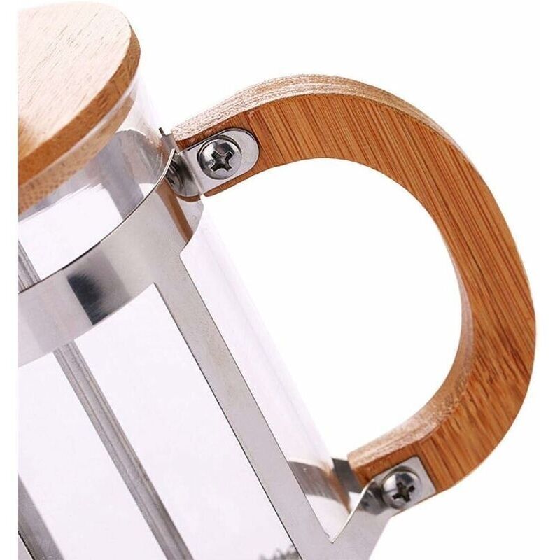 Kaffeefilter 350 Ml Glaskanne Hitzebeständige Elegante Filterung French Press Mit Holzdeckel Und Filter