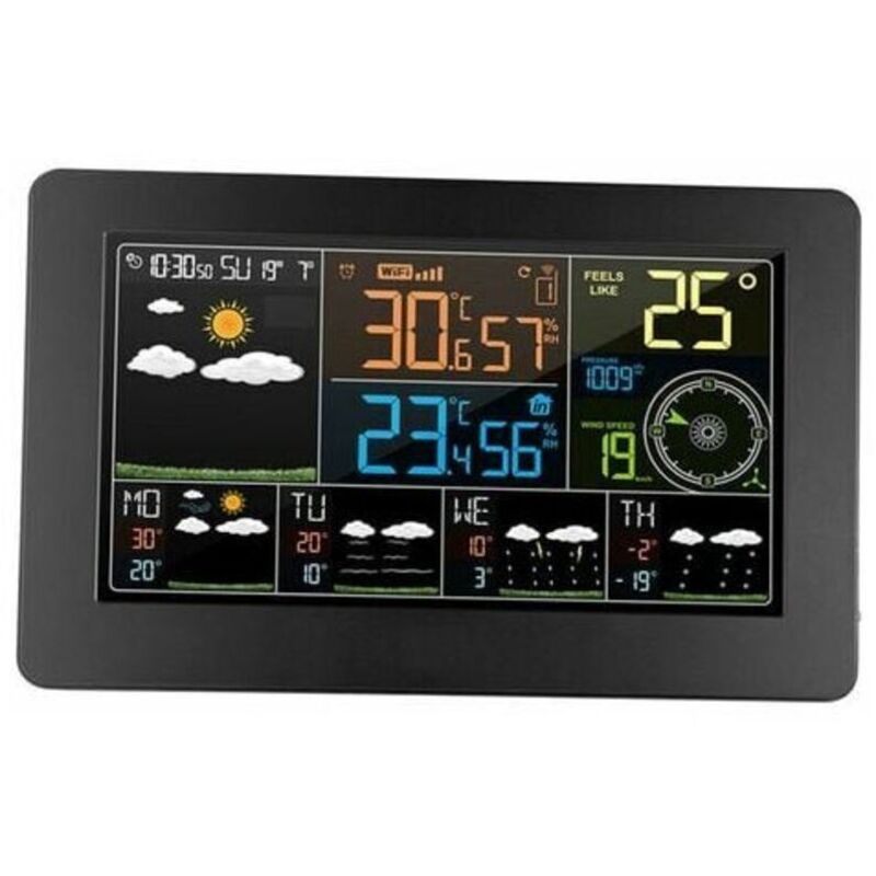 Multifunktionale Wifi-wetterstation – Außentemperatur, Innenluftfeuchtigkeit, Luftdruck – Digitaldisplay, Frostwarnung, Smartphone-verbindung