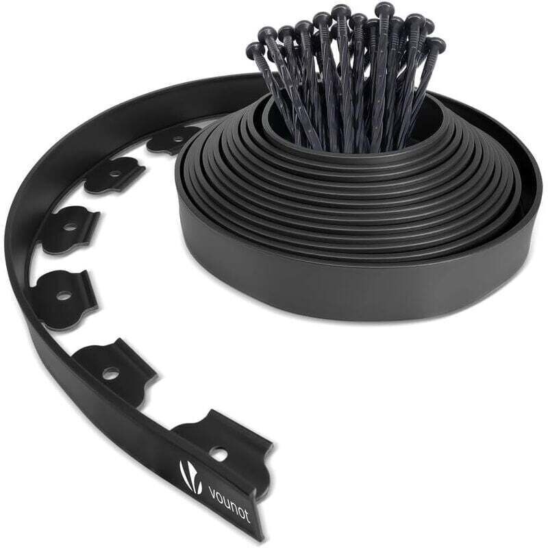 Flexibler Gartenrand 10 Cm X 10 Meter – Aus Recyceltem Polyethylen – 30 Erdnägel Inklusive – Stoßfest