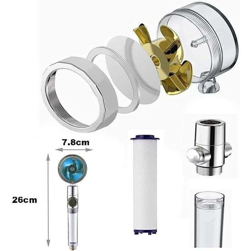 Douchette Duschkopf Kalkhemmend Helix-hochdruck-duschkopf 360° Drehbar Mit 6 Filtern