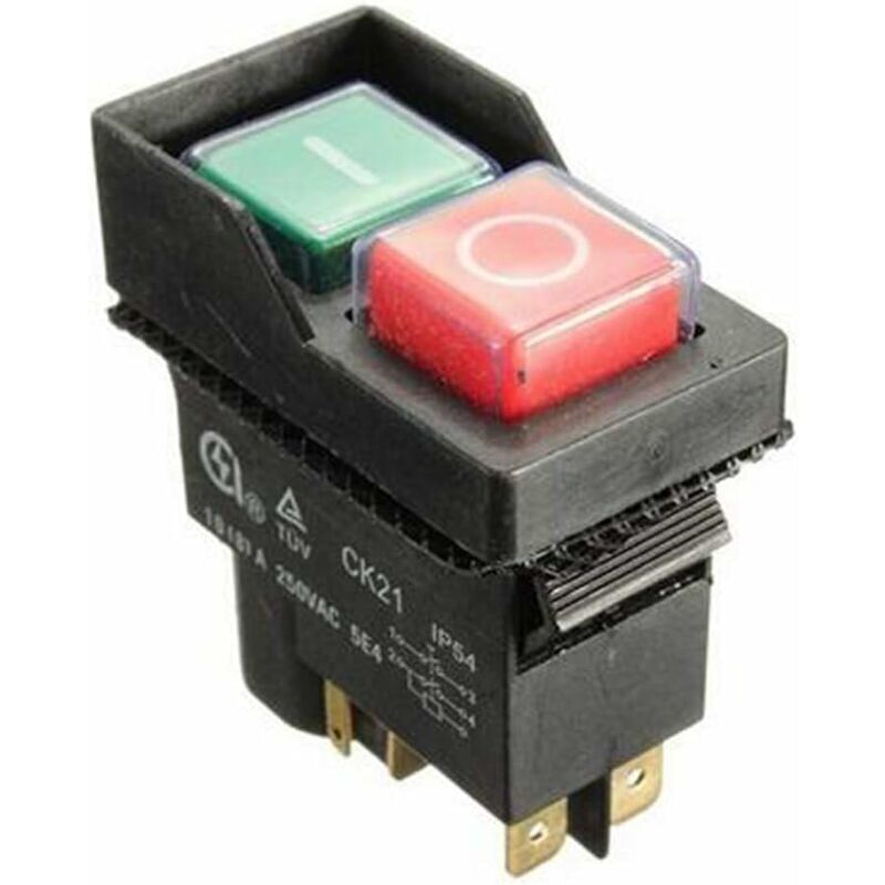 Elektrische Werkzeugsicherheitsschalter. Elektromagnetischer Drucktastenschalter Für Mechanische Schneidemaschinen Ck21b/250v 5pin