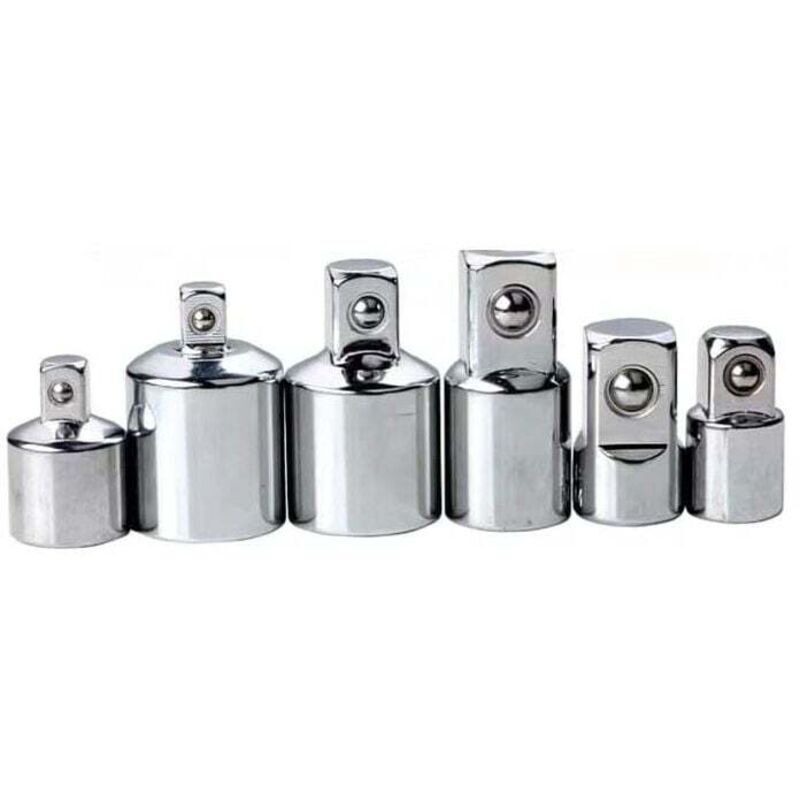 6-teiliges Steckschlüsselsatz – Adapter 1/4, 3/8, 1/2 Auf 3/4 Zoll – Chrom-vanadium-stahl – Länge 34-46 Mm Für Die Kfz-mechanik