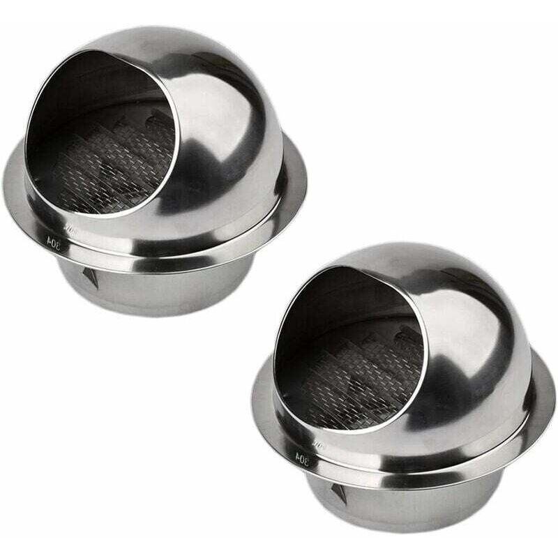 Rundes Lüftungsgitter, Abluftgitter Für Dunstabzugshaube. Luftkanal-gitter Aus Edelstahl Mit Insektenschutznetz. 100 Mm (2 Stück)