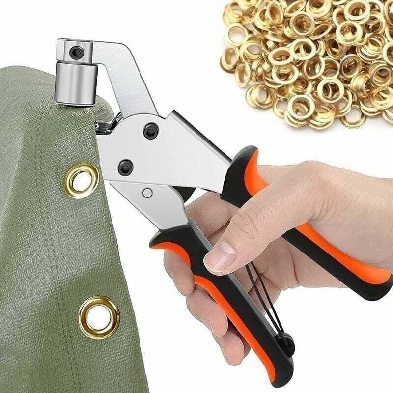 Ösenzange Für Planen. 300er Pack Ösen (ø 10 Mm). Tragbare Ösenzange Für Stoffe, Planen Und Leder.