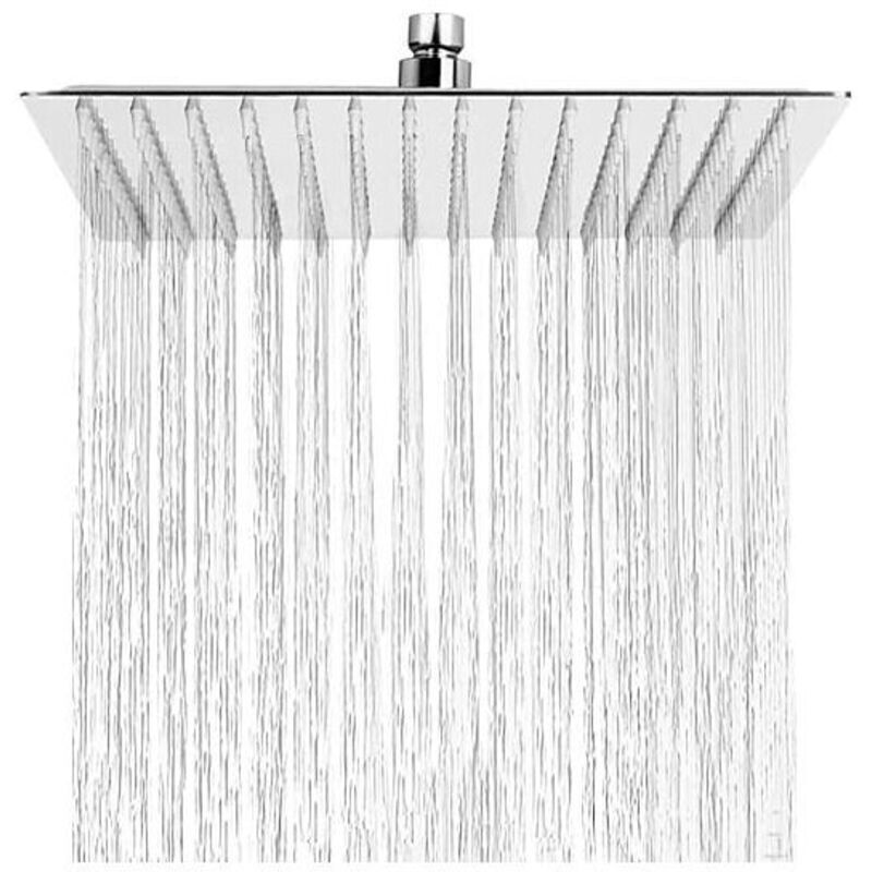 Carré. Kalkfreier Dusch-pommeau. 12-zoll/30cm Regenduschkopf Mit Edelstahldüsen, Wassersparend, Polierte Chromoberfläche (spiegel)