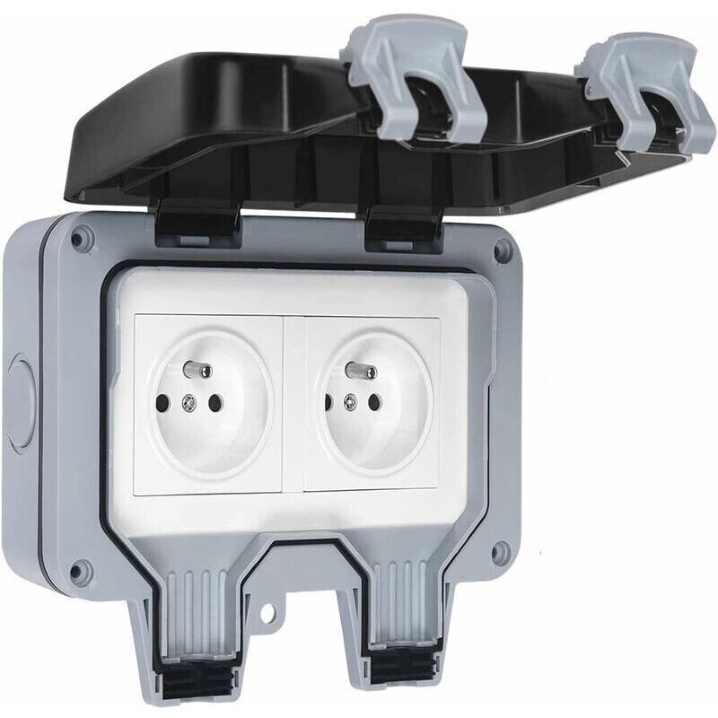 Wasserdichte Doppelsteckdose Für Außen, Ip66 Wasserdicht, 16a Wandsteckdose