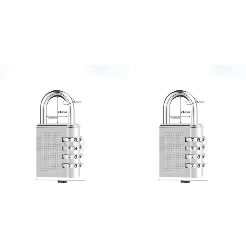 [2 Stück] 4-stelliges Zahlenschloss. Wasserdichtes Kombinationsschloss. Metall Wasserdicht Und Kombiniertes Verschluss Aus Stahl (17b Electric White)