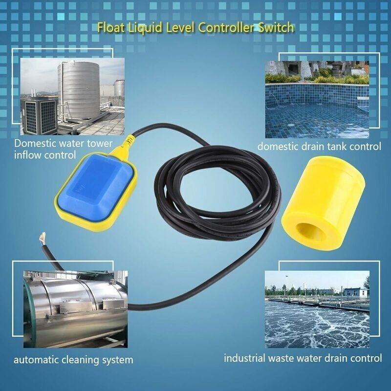 Schwimmerschalter Für Wasserstand 10a 250v – 6m Kabel – No/nc-kontakte – Temperaturbereich 0-60°c Zur Automatischen Steuerung Von Tanks