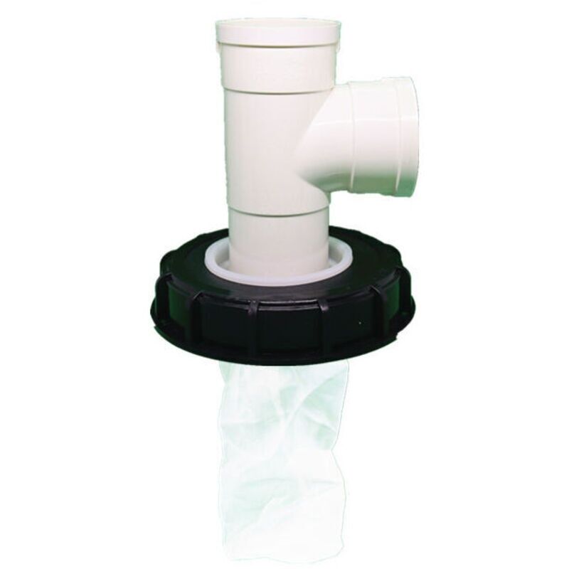 Ibc-tankdeckel Mit Waschbarem Nylonfilter Für 1000-liter-regenwassertanks. Ibc-tankzubehör. Regenwasser-nylonfilter (vertikales T-stück Von
