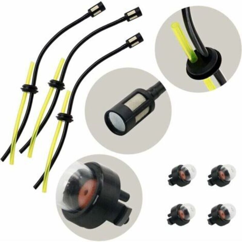 Spiel Aus Benzinschläuchen Und Ansaugbirnen Für Motorsensen – 3 Flexible Pvc-schläuche – 4 Polyurethan-birnen – Kompatibel Mit Stihl, Mcculloch - Mcculloch3200