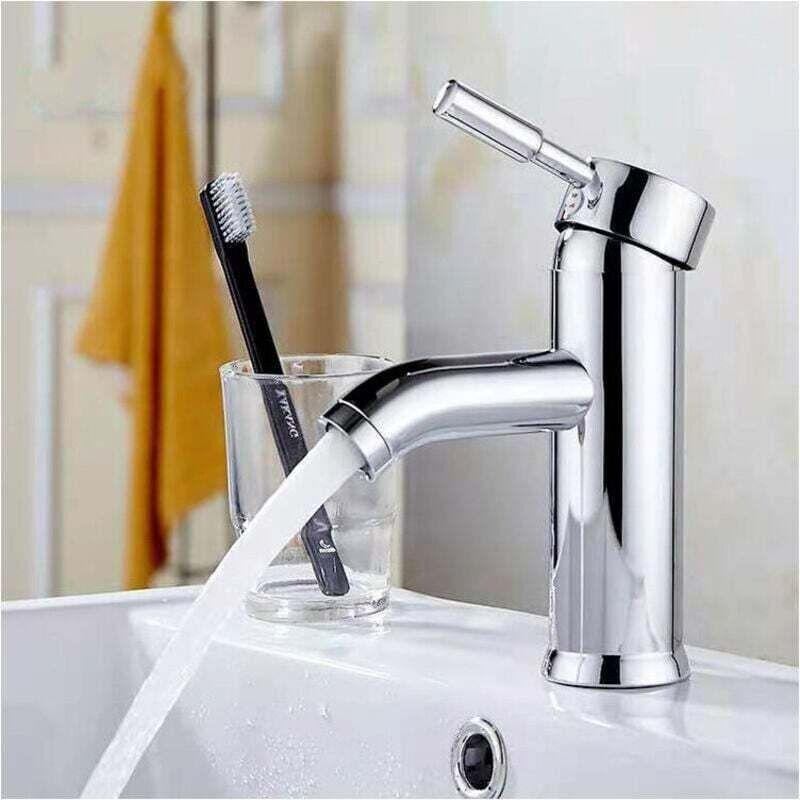 Einfacher Waschtischmischer – Langlebiger Edelstahl – Rostfreie Chromoberfläche – Innendurchmesser 32 Bis 42 Mm – Für Warm- Und Kaltwasser