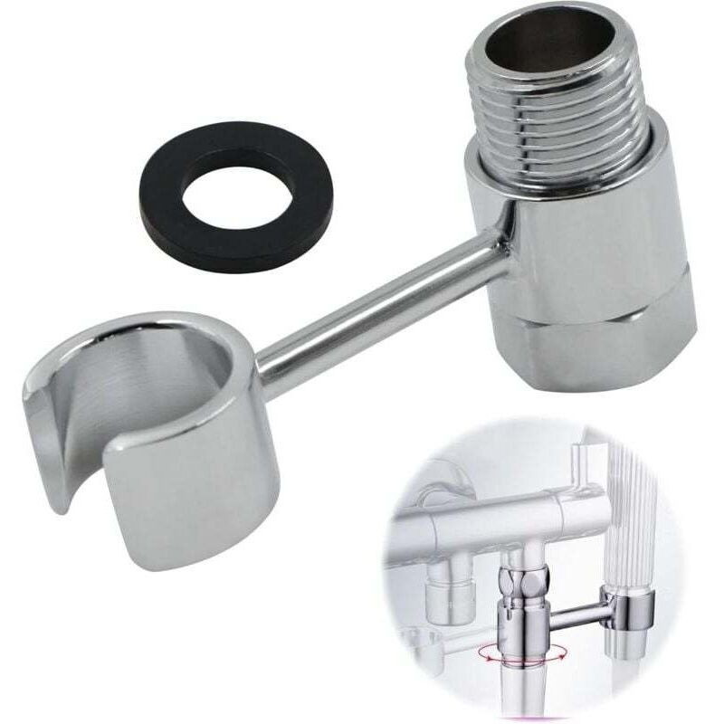 Unterstützung Für Duschbrause-halterung - 20mm Anschluss, Universeller Verstellbarer 360° Wandhalter Für Badezimmer, Handbrause-ersatz Ohne Bohren, Verchromtes Messing