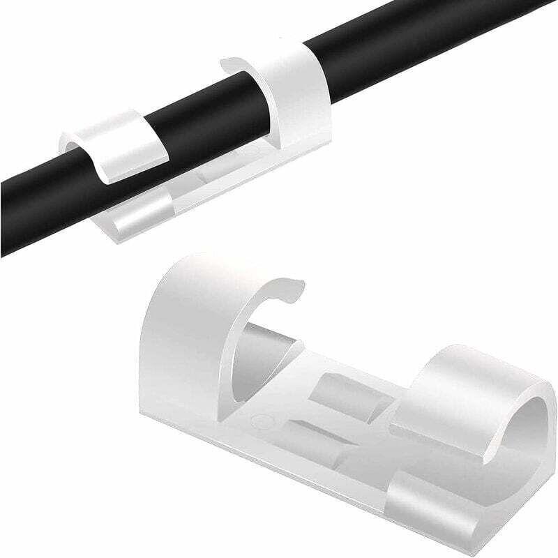 Kabelclips [20 Stück]. Kabelorganisationsclips. Kabelbinder. Kann Zur Verwaltung Von Kabeln Und Drähten In Einem Haus Oder Büro Verwendet Werden (weiß)