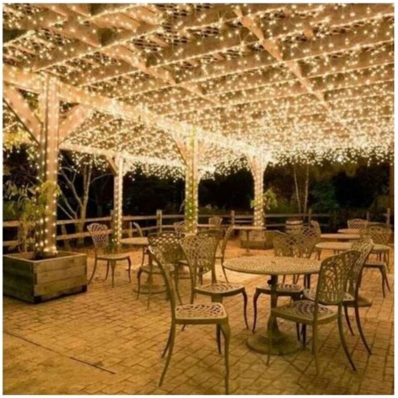 100m 600 Led Lichterkette Karneval Hochzeit Außen Garten Innen Beleuchtung (warmweiß)