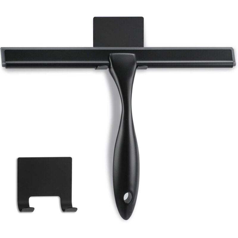 Duschabzieher - 25,4 Cm - Mattschwarz - Multifunktionaler Abzieher Aus Edelstahl Für Badezimmer, Duschtüren, Spiegel, Fliesen Und Autofenster - 100 % Kratzfrei.