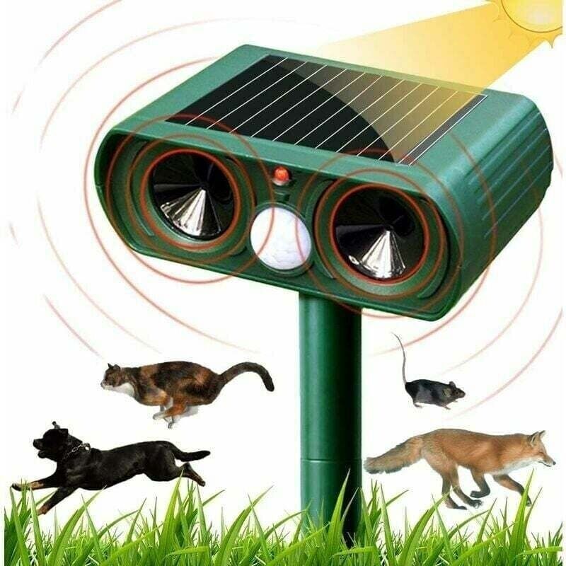 Solarbetriebener Ultraschall-tiervertreiber – Einstellbare Frequenz Von 25 Bis 61 Khz – Ipx4 Wasserdicht – Erkennungsbereich Bis Zu 8 M Für Gärten