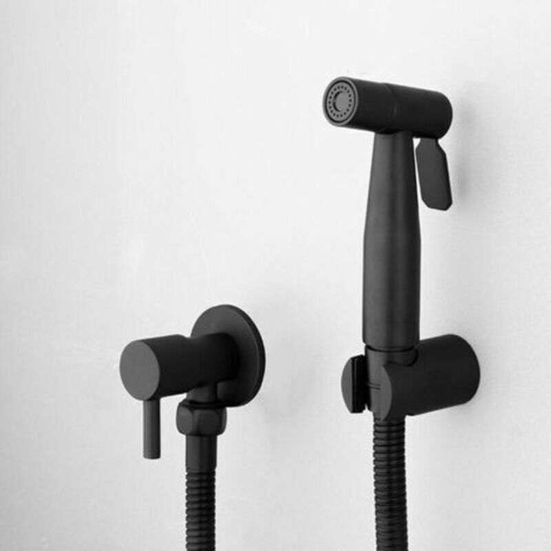 Tragbare Bidet-dusche Schwarz – Edelstahl Sus304 – Eckventil G1/2 – Kaltwasser – Für Feminine Hygiene Und Reinigung