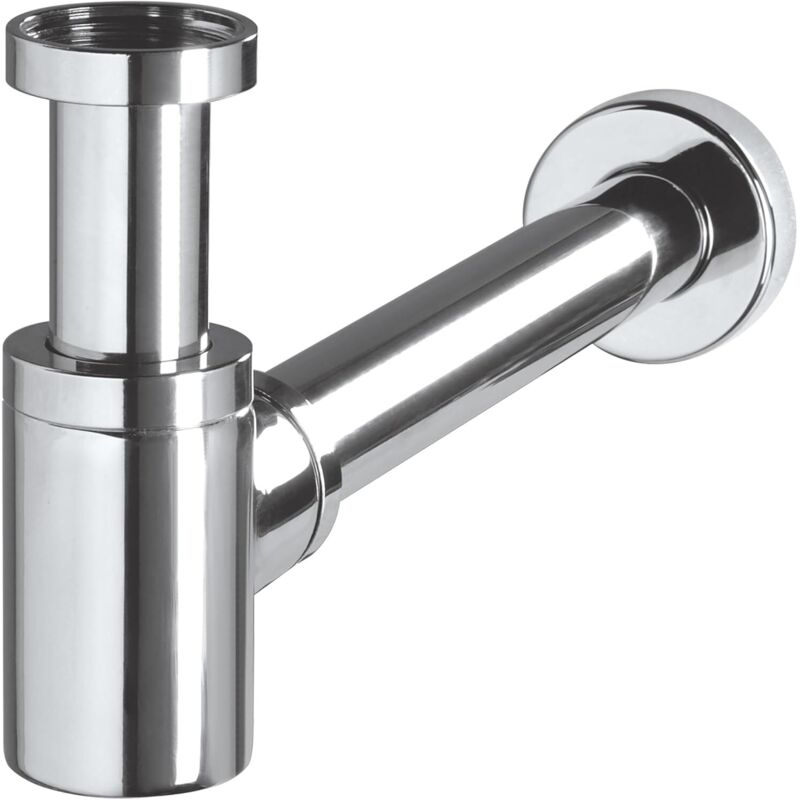 Design-waschbeckensiphon Aus Messing, Verchromt, Wandablaufrohr [kupferverchromt]
