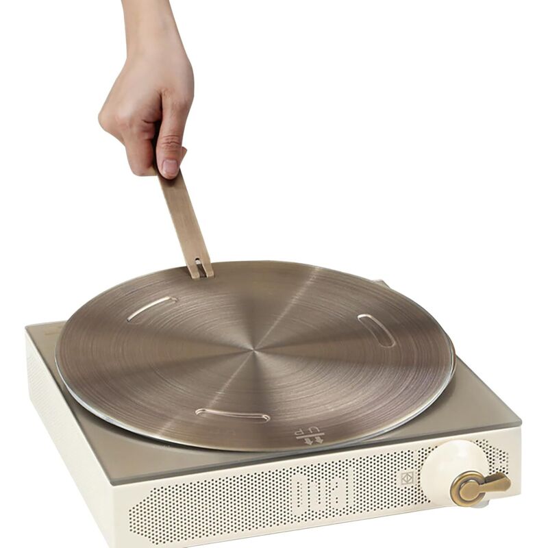 Induktionsadapterplatte, Diffusorplatte Für Gaskochfeld Aus Edelstahl, Adapter Mit Abnehmbarem Griff, 20 Cm